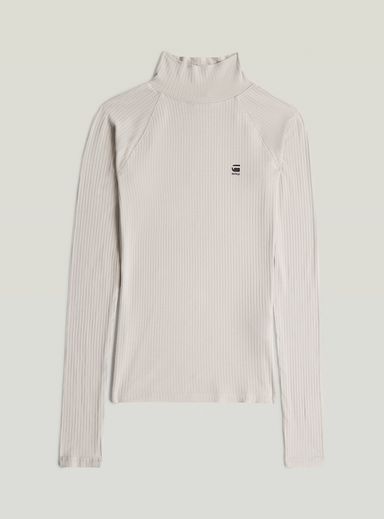 Logo Slim Rib Mock